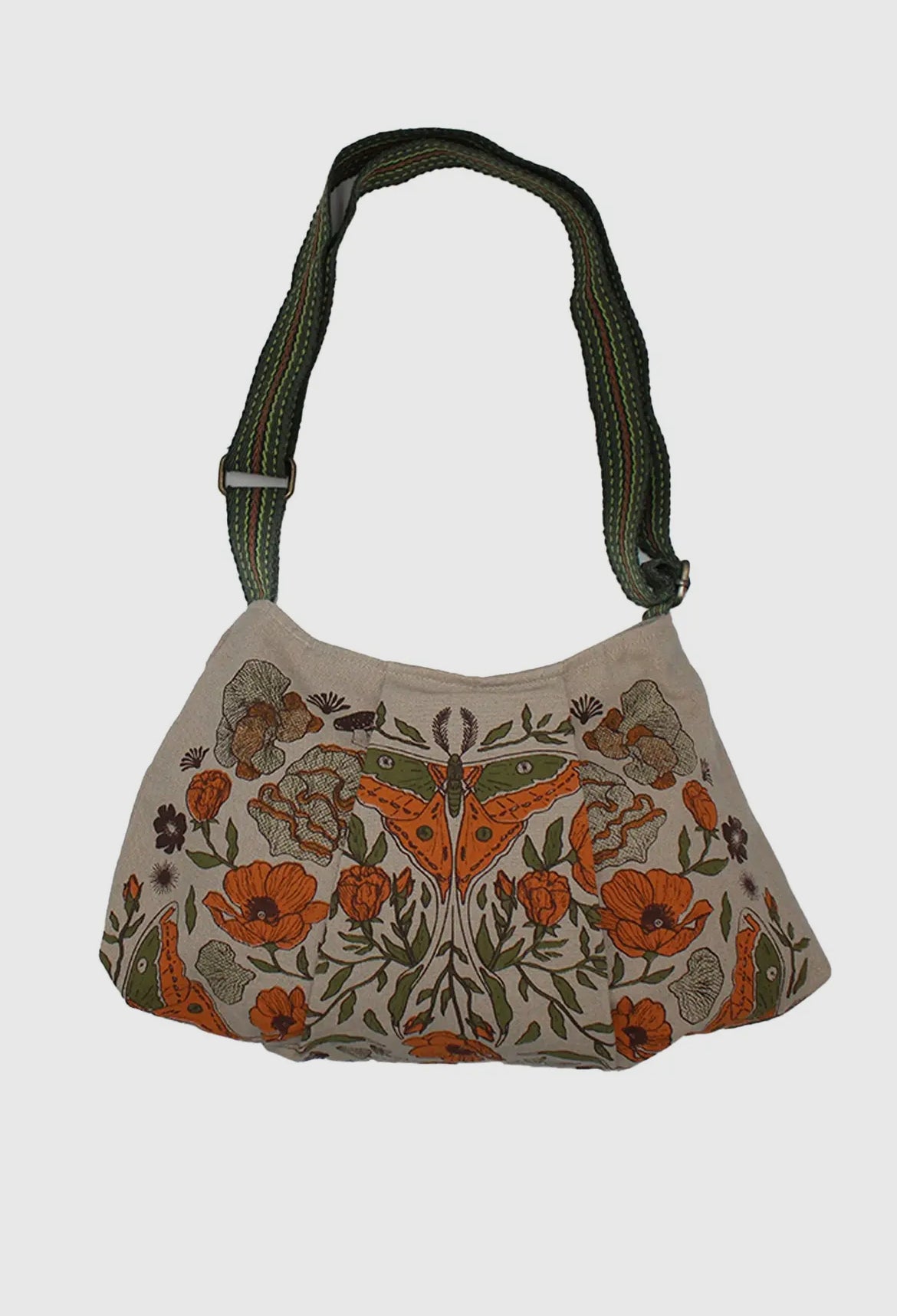 Luna Moth Print Cotton Bag - Orange