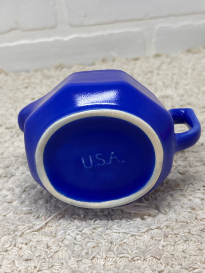Vintage Cobalt Blue Pottery Cream Pitcher