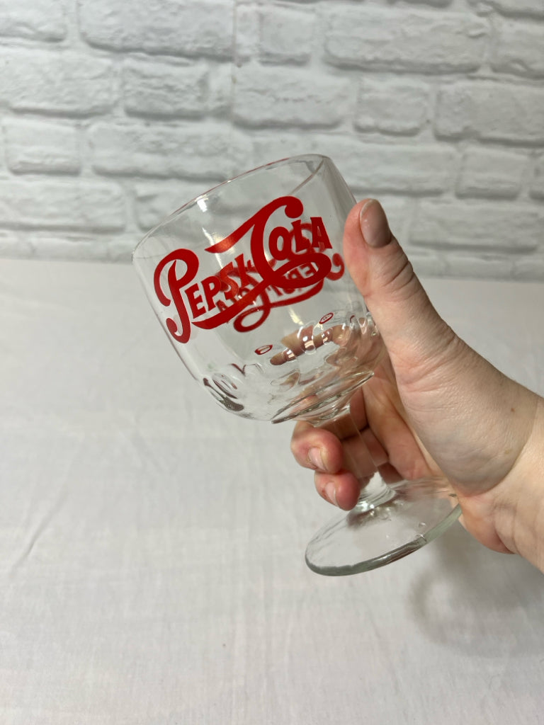 Pepsi thumbprint goblet/glass