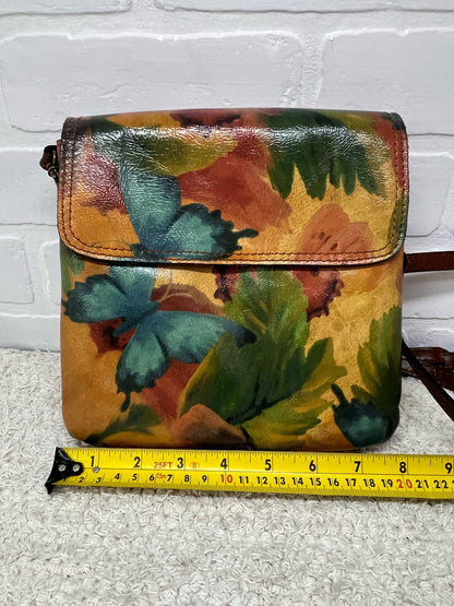 Patricia Nash Vallata Crossbody Bag - Leather with Butterfly Watercolor Print
