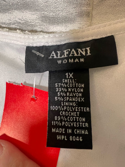 Size 1X Alfani White Lace Lined Dress