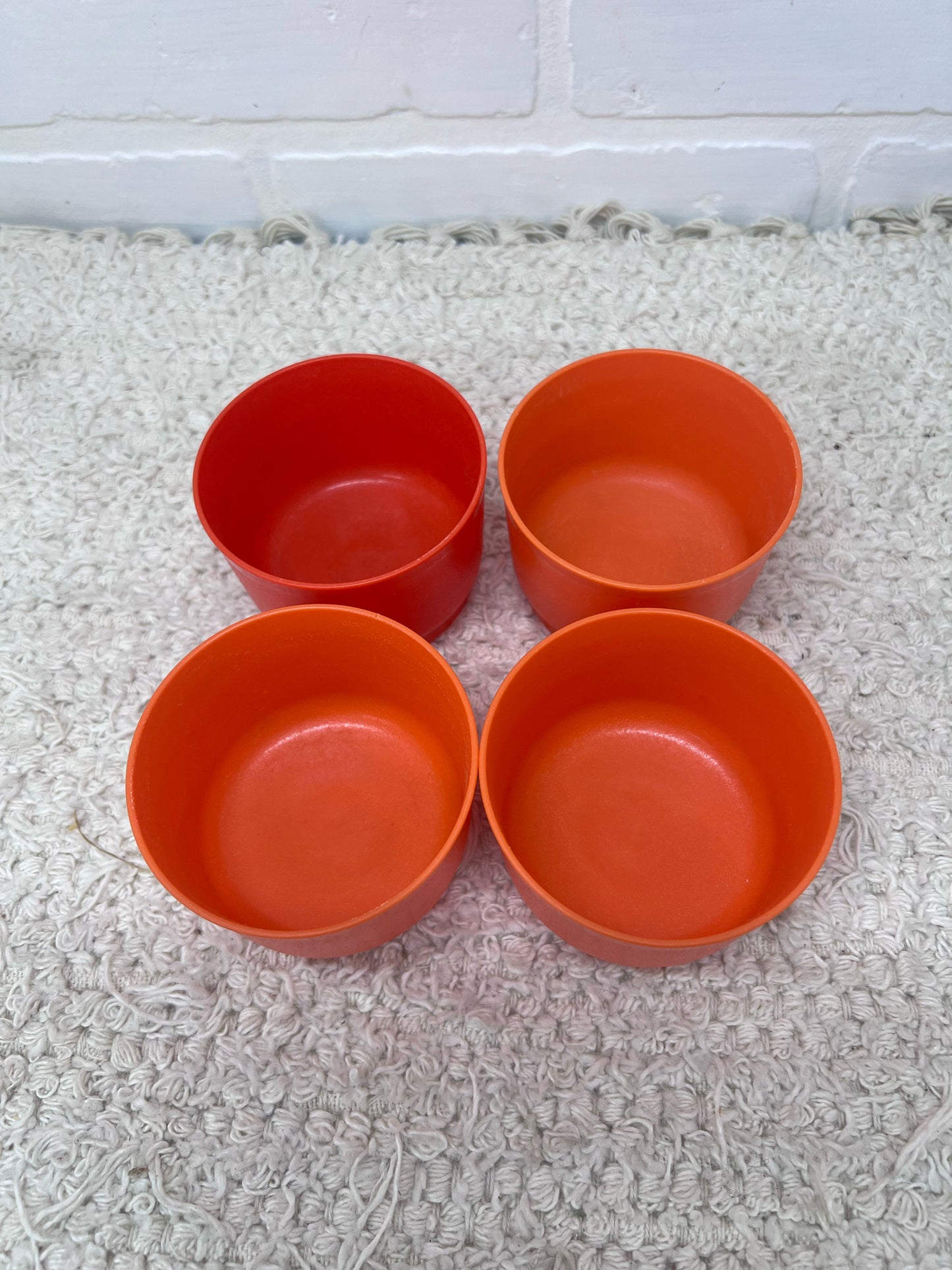 Tupperware Orange Snack Cups - set of 4 with lids