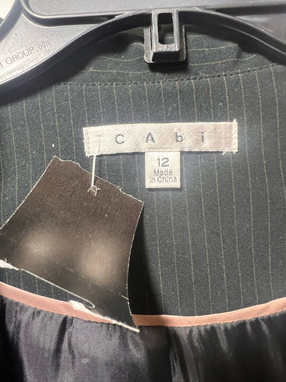 Size 12 CAbi One Button Pinstriped Blazer