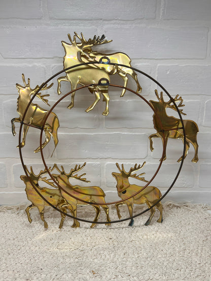 Vintage Metal Deer Wreath