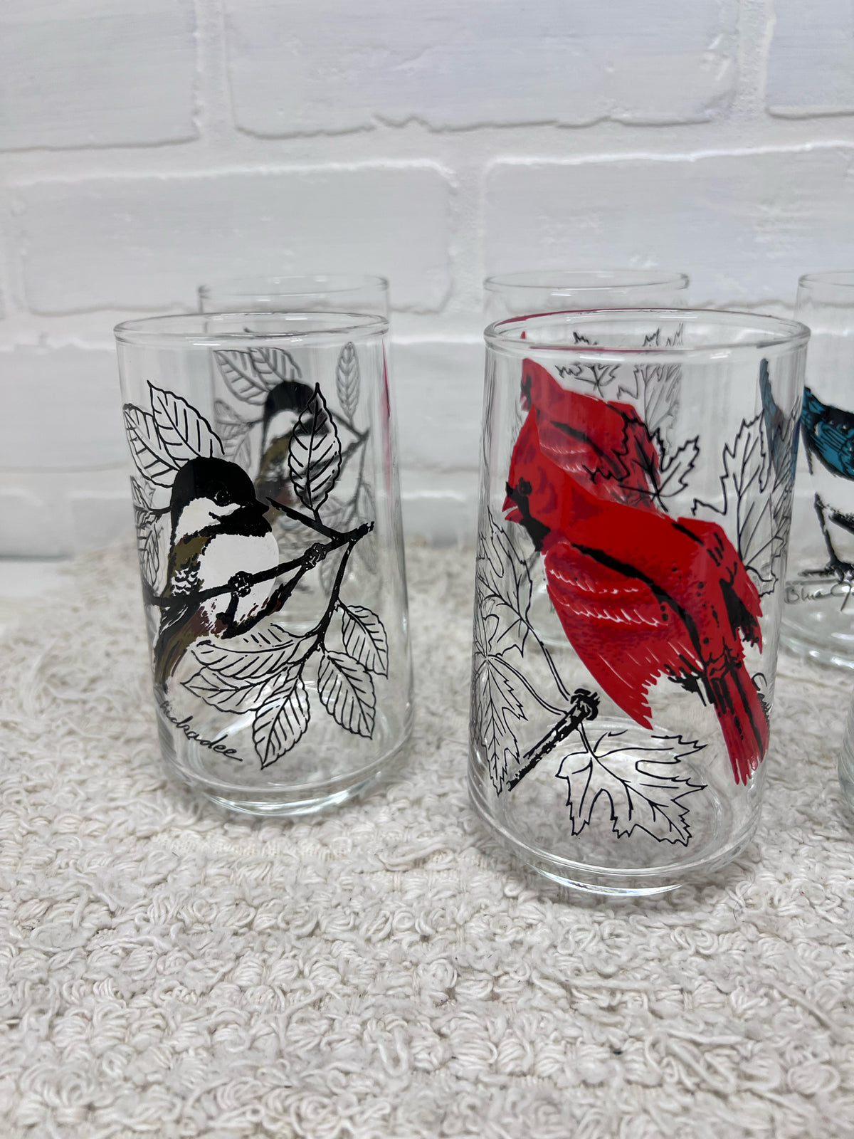 Anchor Hocking Song Birds Glass Set 8 Glasses
