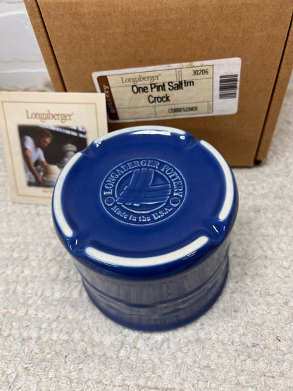 Longaberger One Pint Salt Crock Cornflower Blue