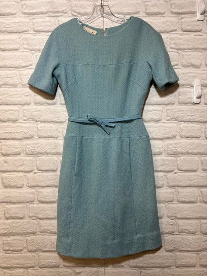 Vintage Size S Leslie Fay Light Blue Knit Dress