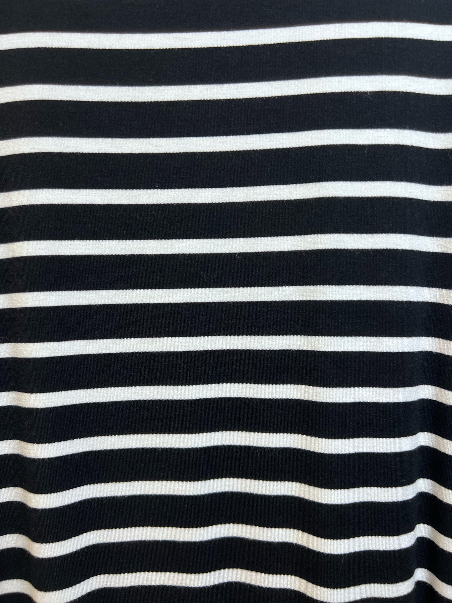 Size L Chico's Horizontally Striped Black & White T-Shirt Dress