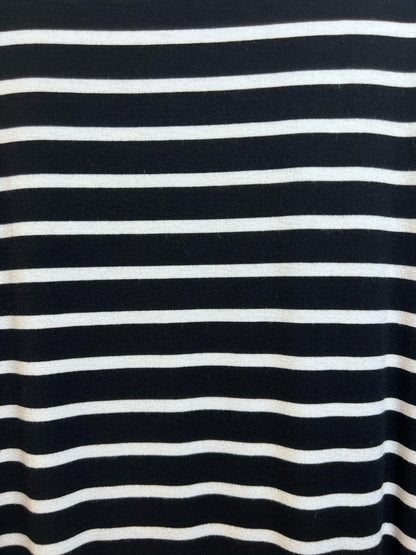Size L Chico's Horizontally Striped Black & White T-Shirt Dress