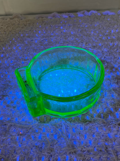 Vintage Uranium Glass Ashtray