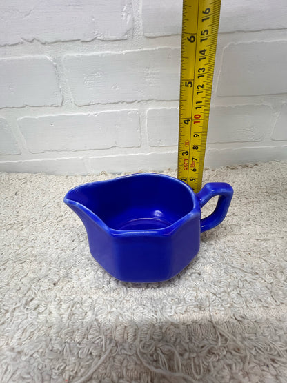 Vintage Cobalt Blue Pottery Cream Pitcher