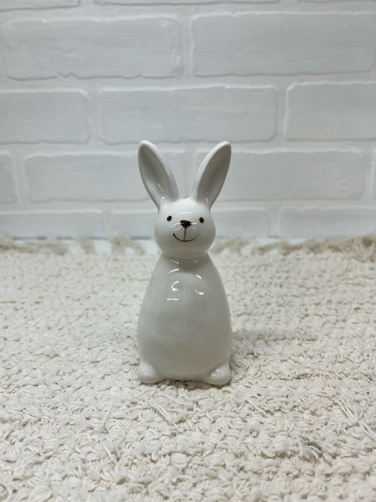 5 inch ceramic bunny, white