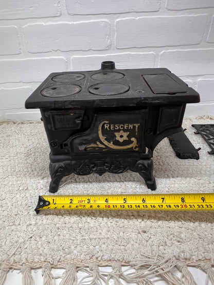 Crescent Cast Iron Mini Stove w/ Accessories