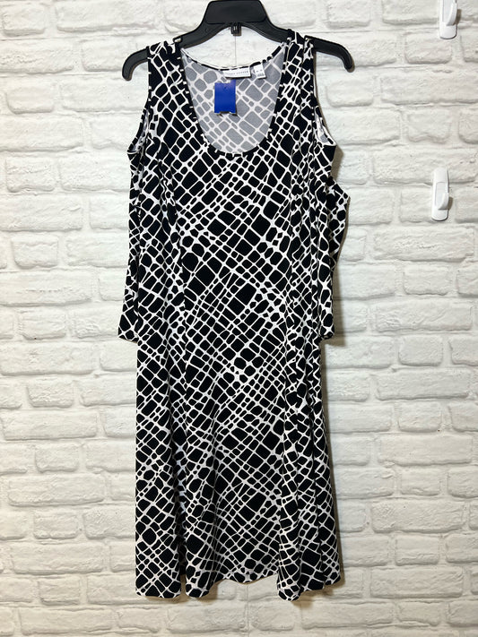Size XL Susan Graver  black and white cold shoulder dress