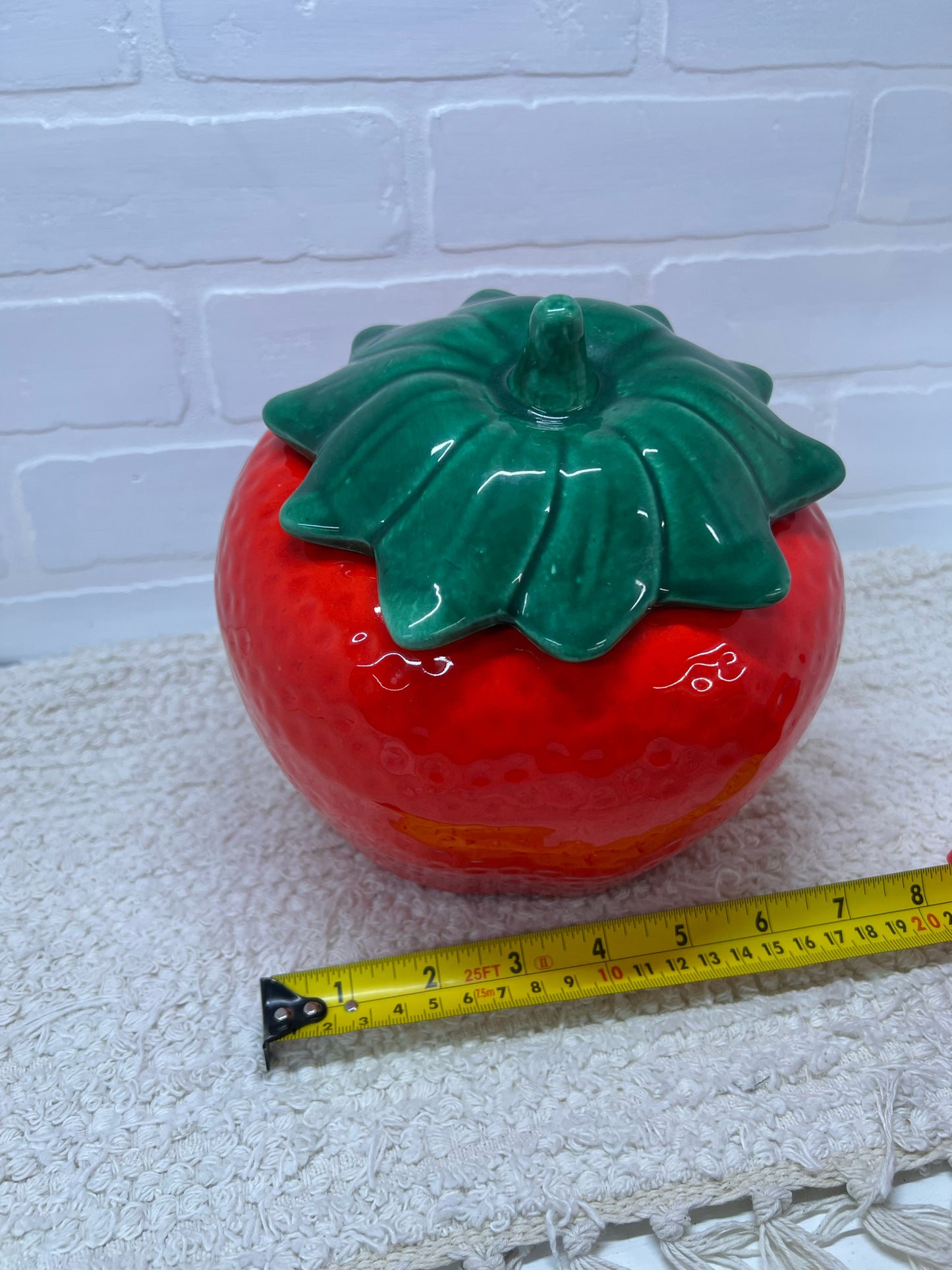 Marcia of California Red Strawberry Ceramiuc Cookie Jar