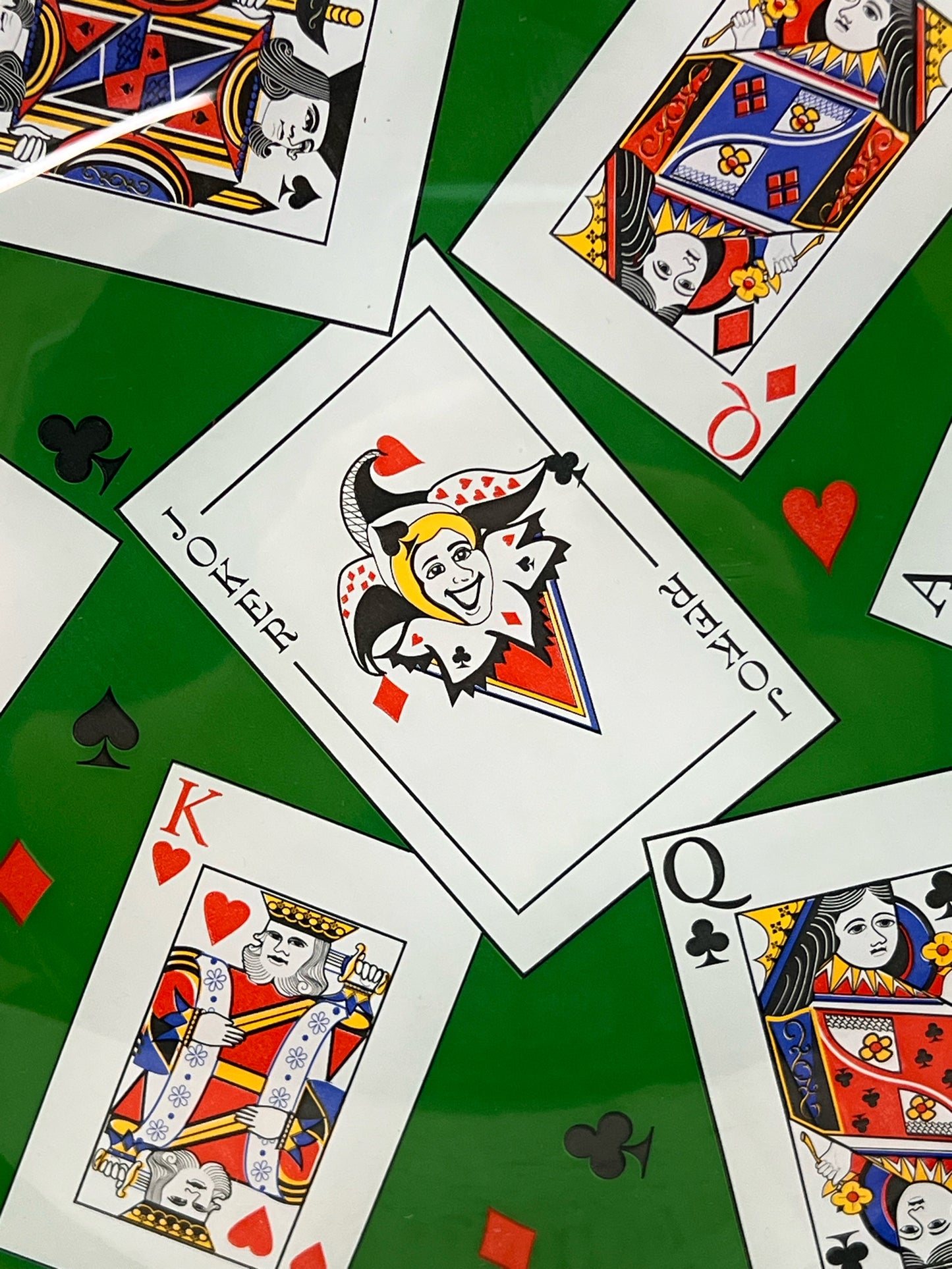 Luminarc Poker/Cards Green Glass Serving Tray