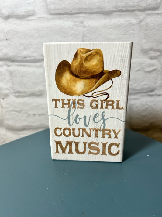 Girl loves Country Music Shelf Sitter