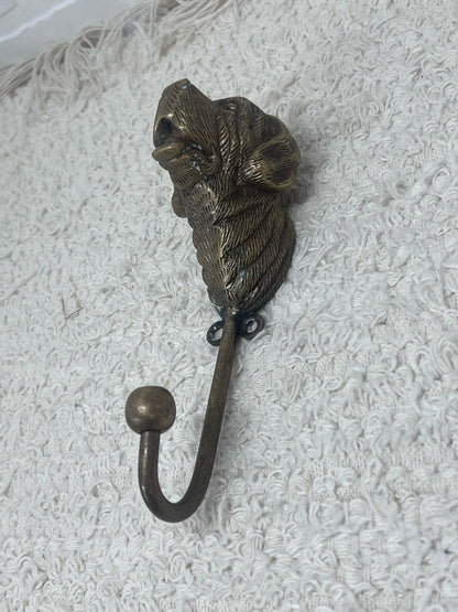 Vintage Brass Dog Head Coat Hook