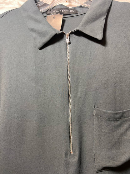 Size L Zara Tunic Length Gray Blouse