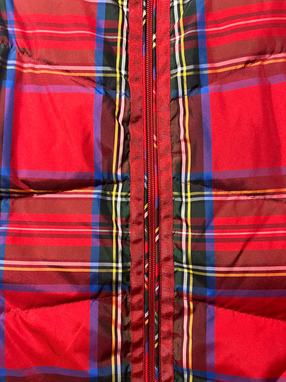 Size M Land's End Red Plaid Down Filled Vest