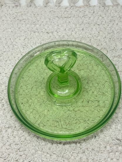Small uranium glass dessert serving tray