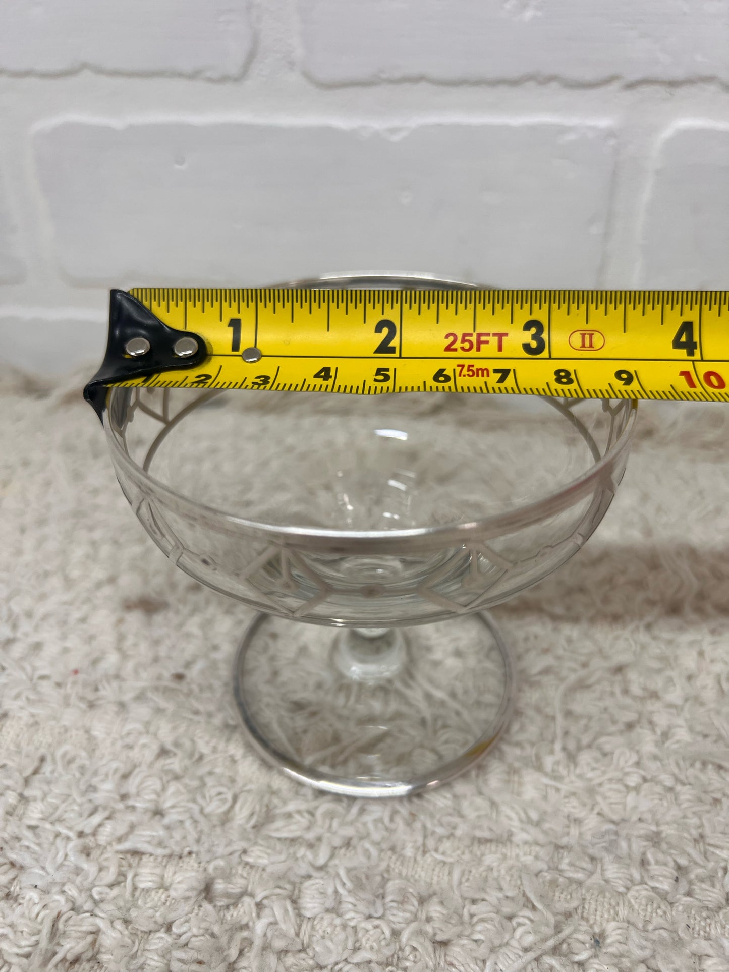 Vintage Art Deco Silver Overlay Sherbet Coupe Glasses Set of 4