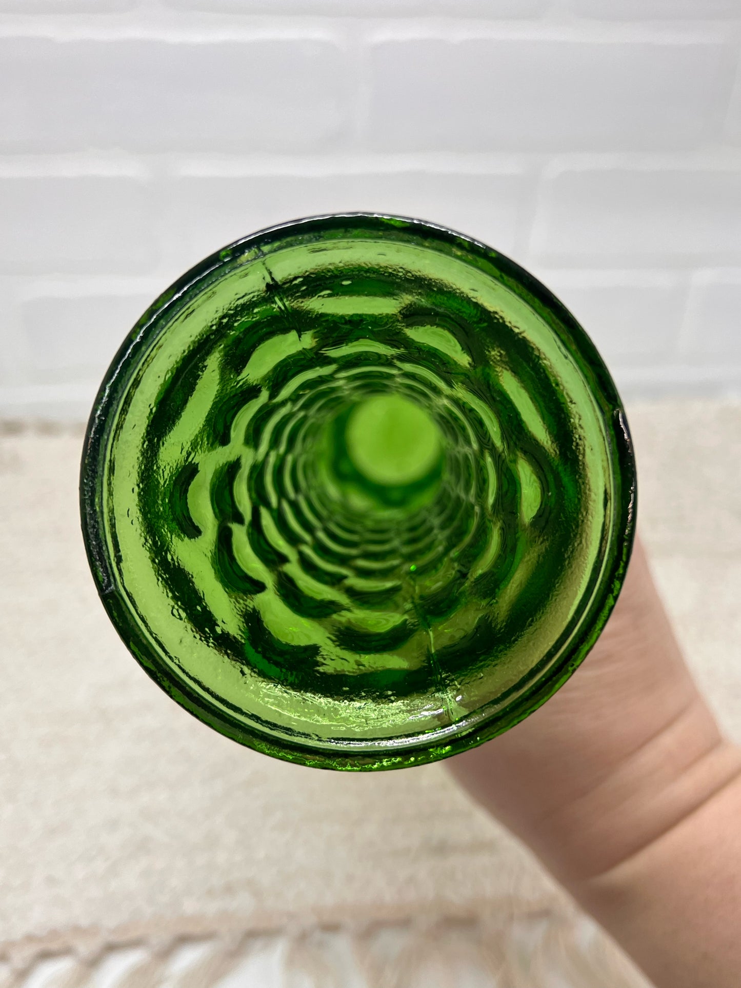MCM Green Glass Bubble Vase