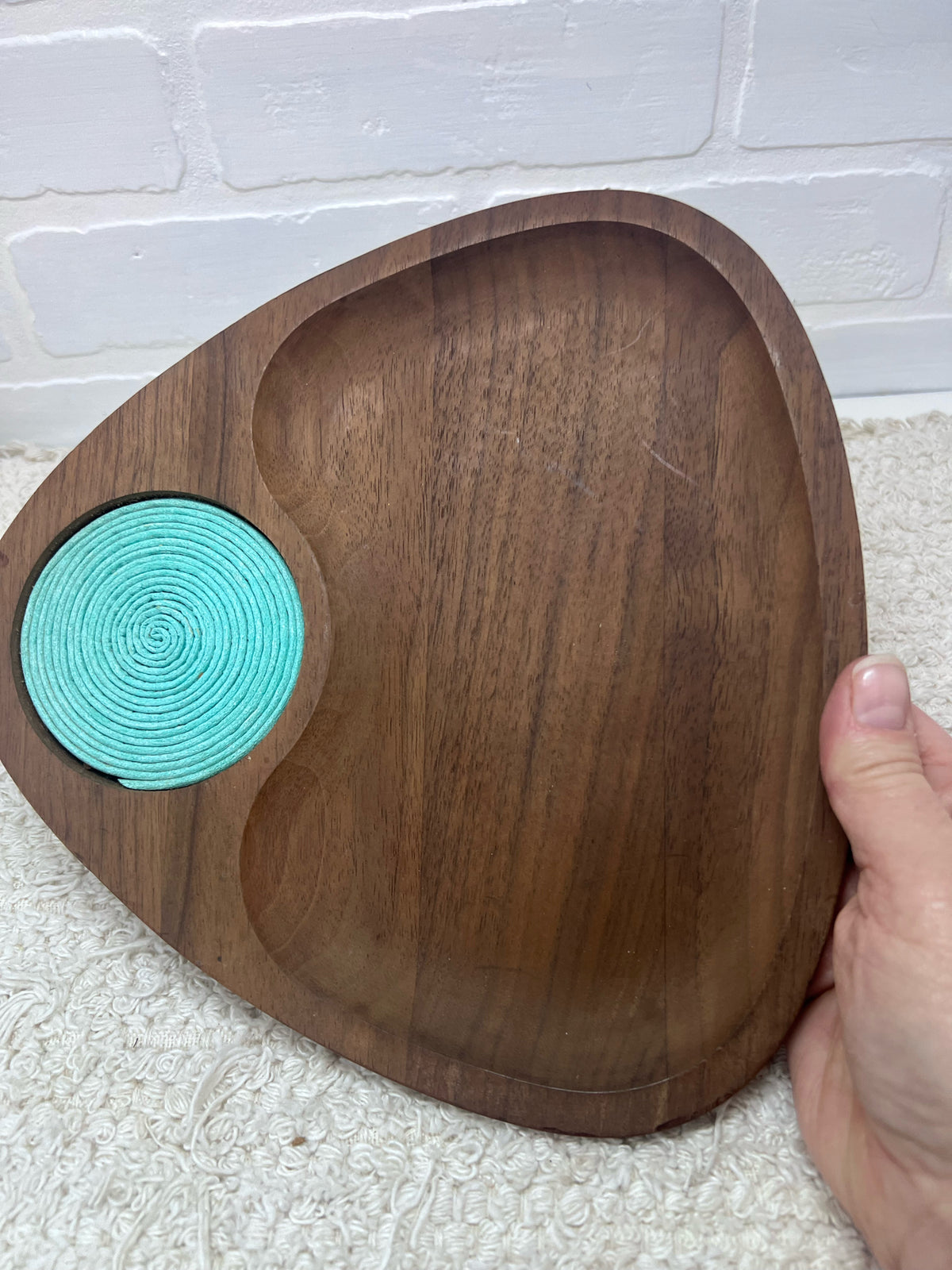 Gladmark MCM Rounded Triangle Walnut Plate