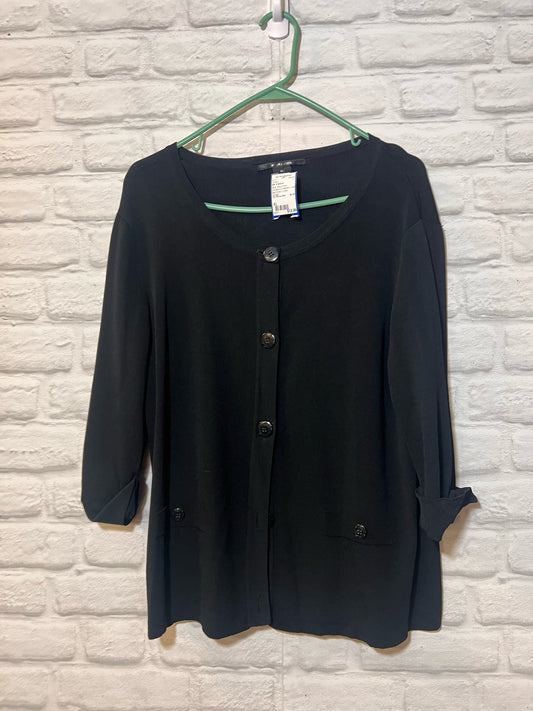 Black Button Cuff Cardigan