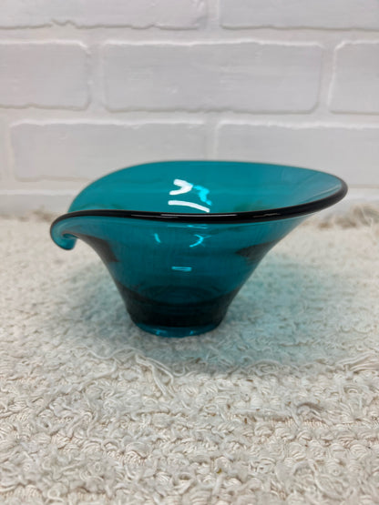 Viking Glass Blunique BonBon Bowl MCM Art Glass