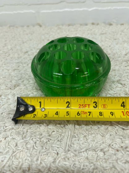 Vintage Uranium Glass Flower Frog