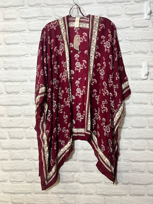 One Size a.n.a.  NWT maroon floral kimono