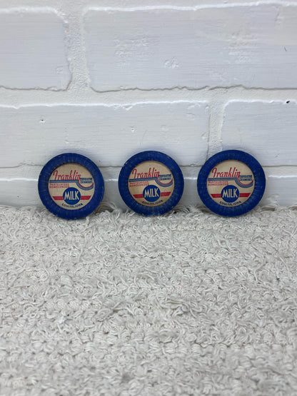 Vintage 1950's Franklin Coop Creameries Paper Milk Bottle Tops Coulter, IA