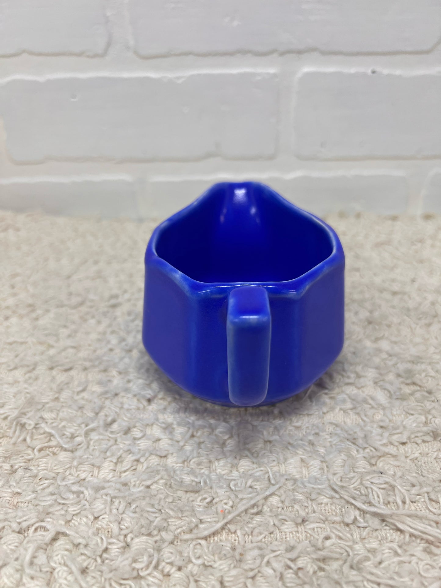Vintage Cobalt Blue Pottery Cream Pitcher