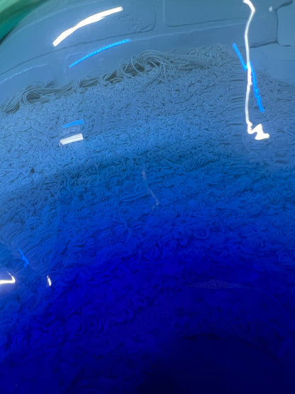 Murano/Murano Style Art Glass Bowl in Blue & Green Sargasso Style