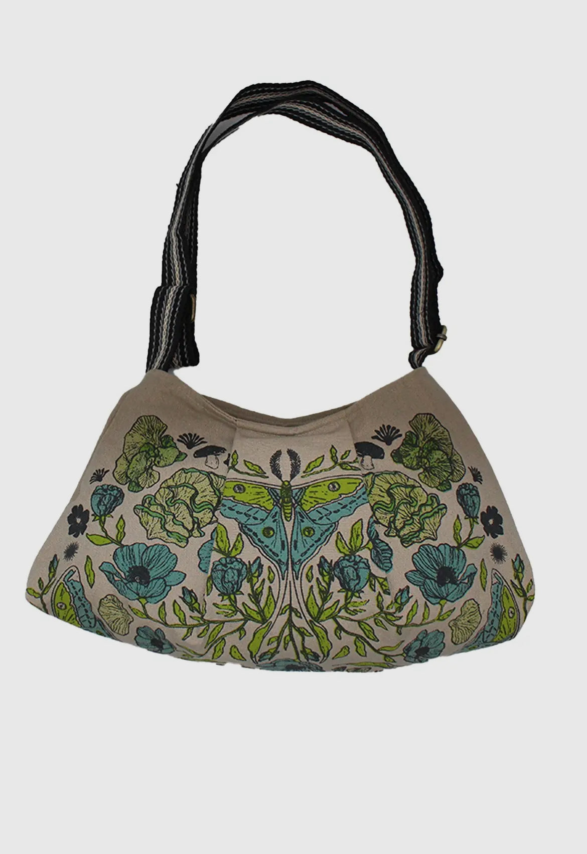 Luna Moth Print Cotton  Bag - Sage