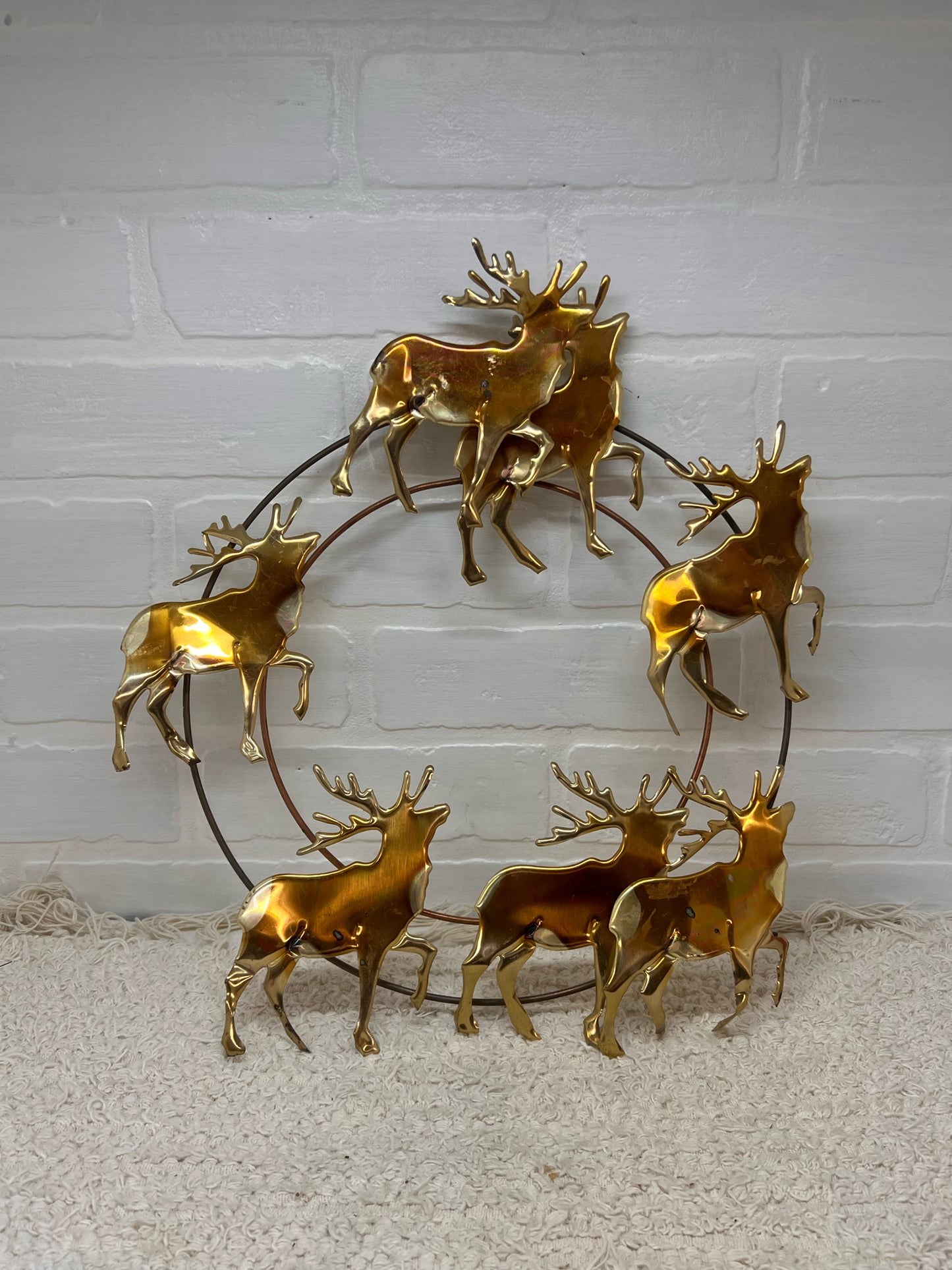 Vintage Metal Deer Wreath