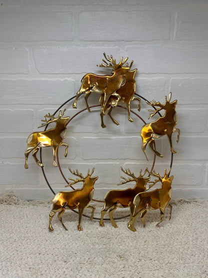Vintage Metal Deer Wreath