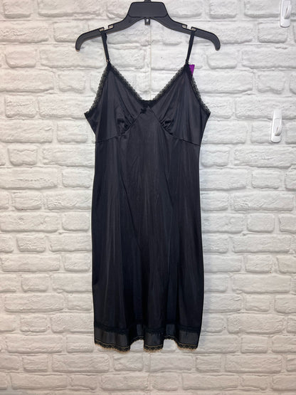 Sears Black Vintage Nylon Slip Size 36 Lace Trim