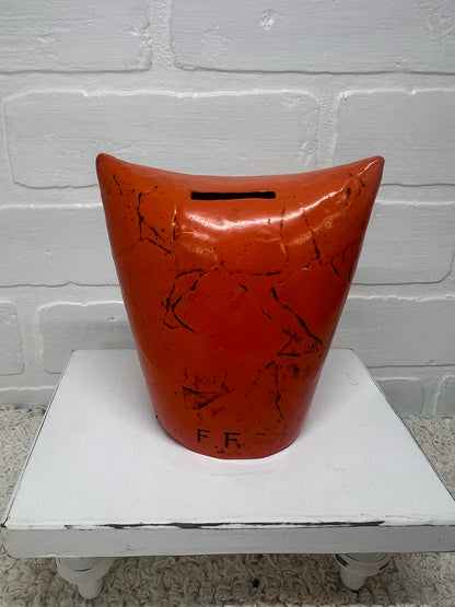 Fitz & Floyd MCM Orange Owl Bank