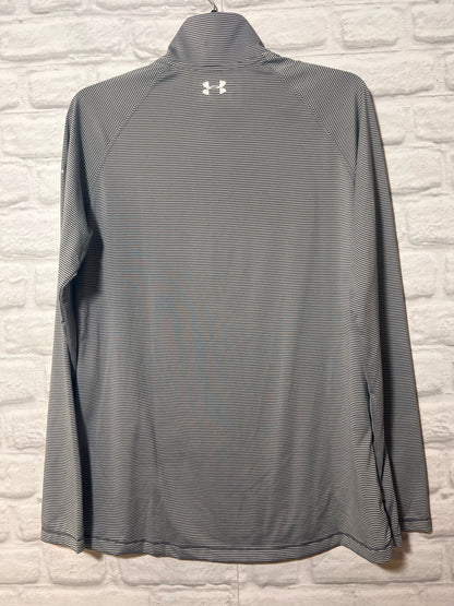 Size M Under Armour Gray & White Striped Pullover