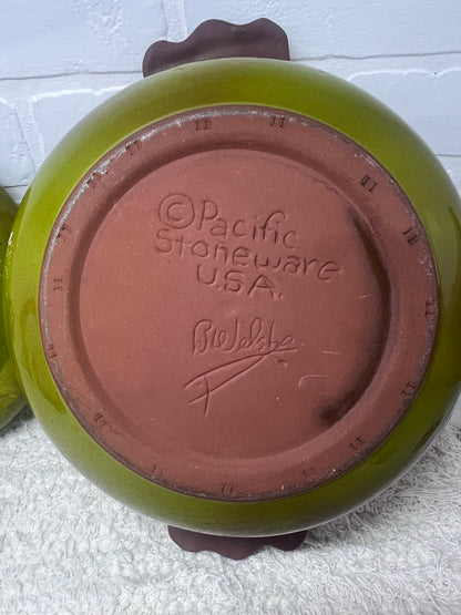 Pacific Stoneware 1970's Floral Rams Head Capricorn Casserole