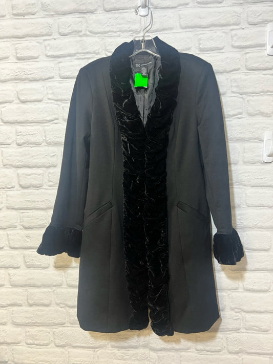 Size M International Concepts velvet trimmed black coat