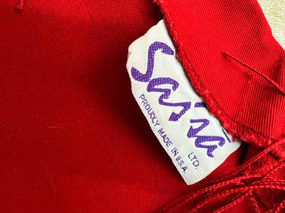 Sas'sa vintage ladies red fringed rodeo jacket
