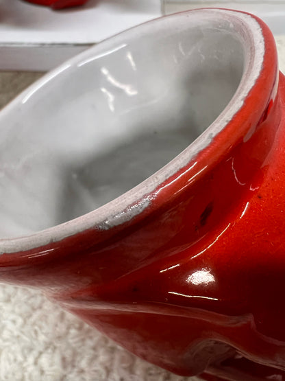 Frankoma Mug Set - 4 Flame Red 1969 GOP Elephant Mugs - New in Box