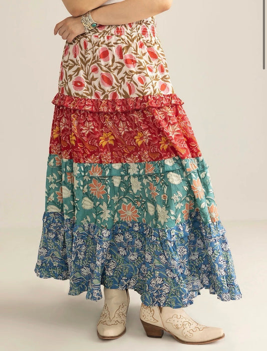 Kismet Patchplay Skirt in Poppy Bloom Sizes S-XXXL