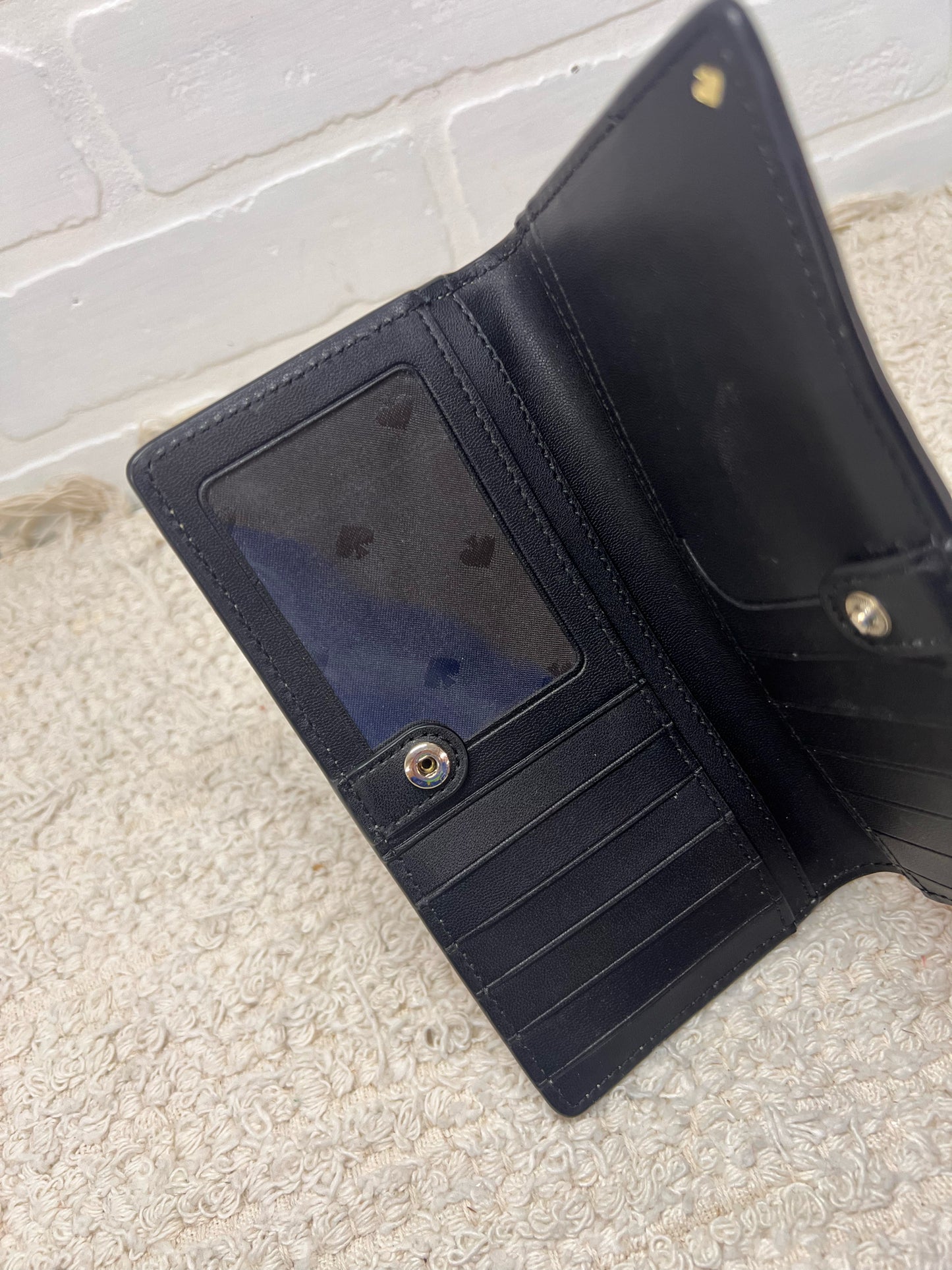 Kate Spade Staci Colorblock Slim Fold Wallet – Black & Nude – Saffiano Leather