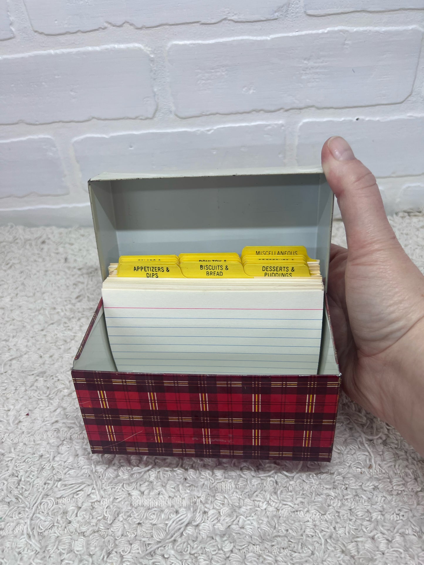 Ohio Art Red Plaid Recipe Box