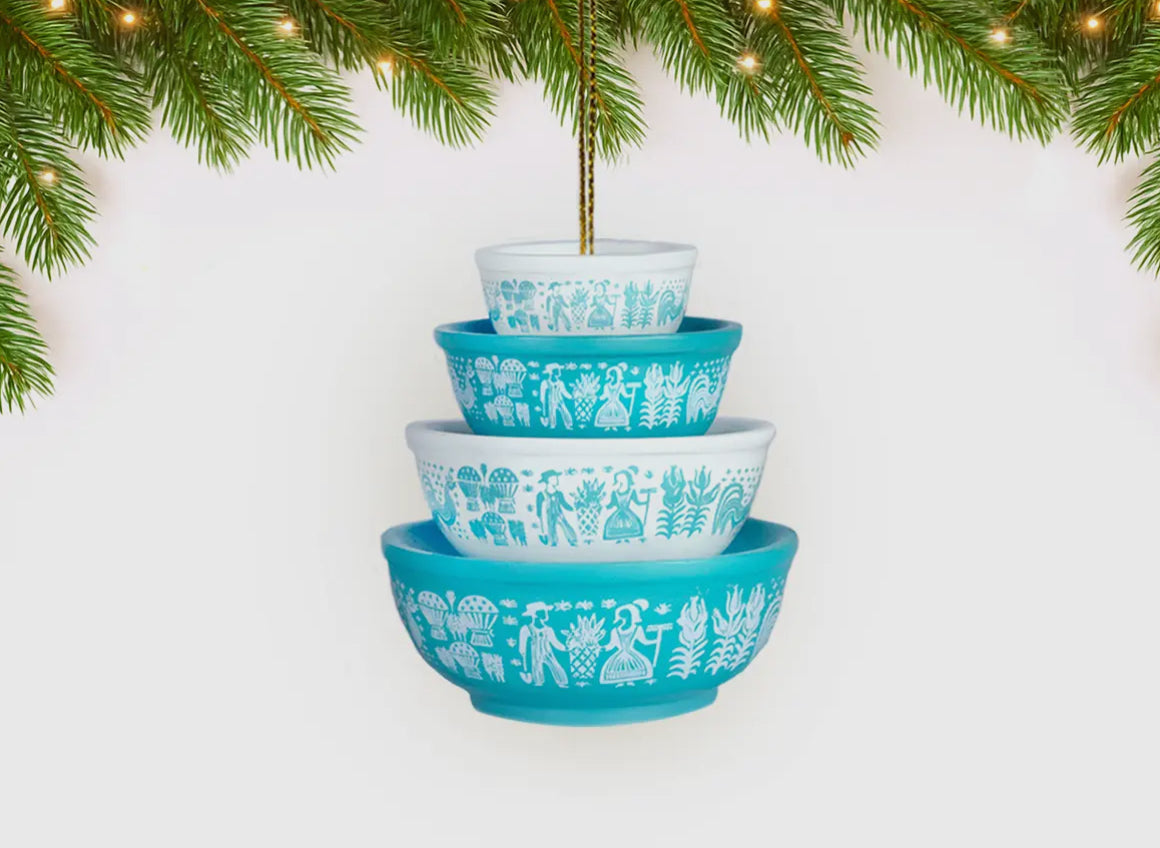 Hand-crafted Resin Vintage Pyrex Inspired Ornament