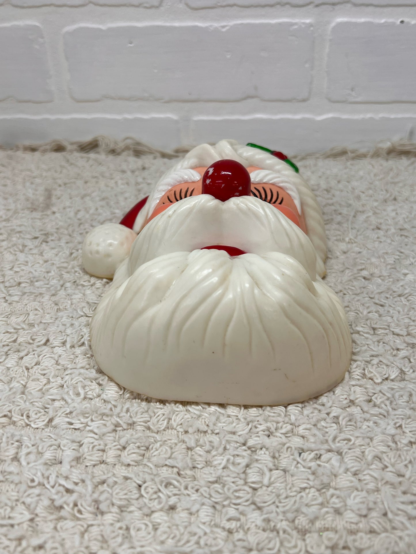 Vintage Plastic Santa Face Wall Mounted Music Box - 1970's